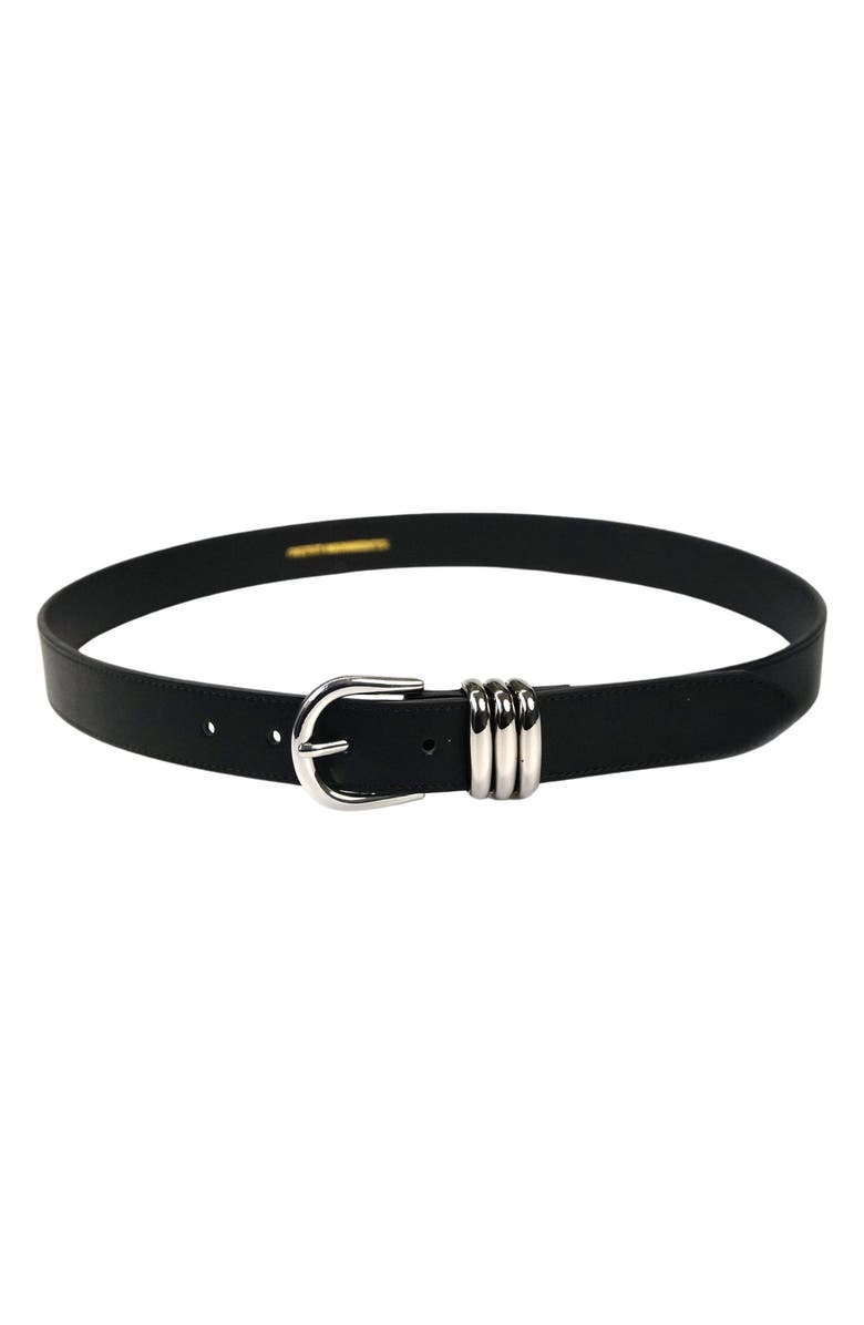 Petit Moments Polished Belt, Main, color, Black/ Silver