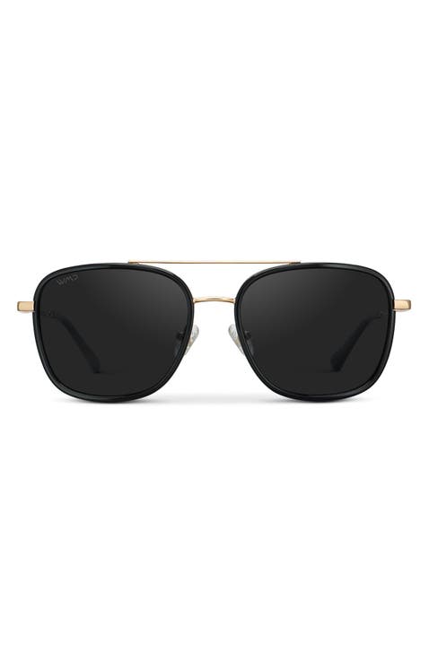 Gia - 54mm Oversized Square Aviator Polarized Sunglasses