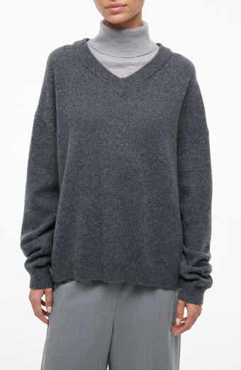 STAUD Doris Layered Look Cashmere Sweater