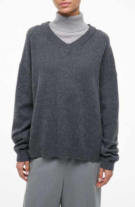 STAUD Doris Layered Look Cashmere Sweater