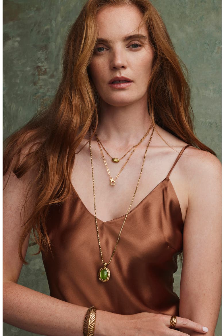 Daphne Frame Stone Pendant Necklace, Alternate, color, GOLD NATURAL MOTHER OF PEARL