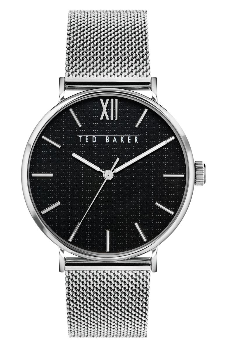 Ted Baker Phylipa Gents Mesh Strap Watch, 43mm, Main, color, 