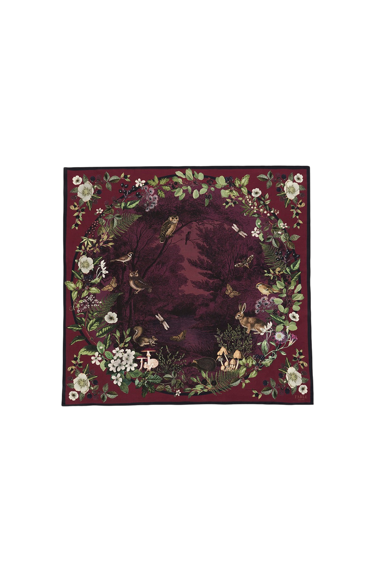Orla Narrative Medium Square Scarf, Main, color, Burgundy