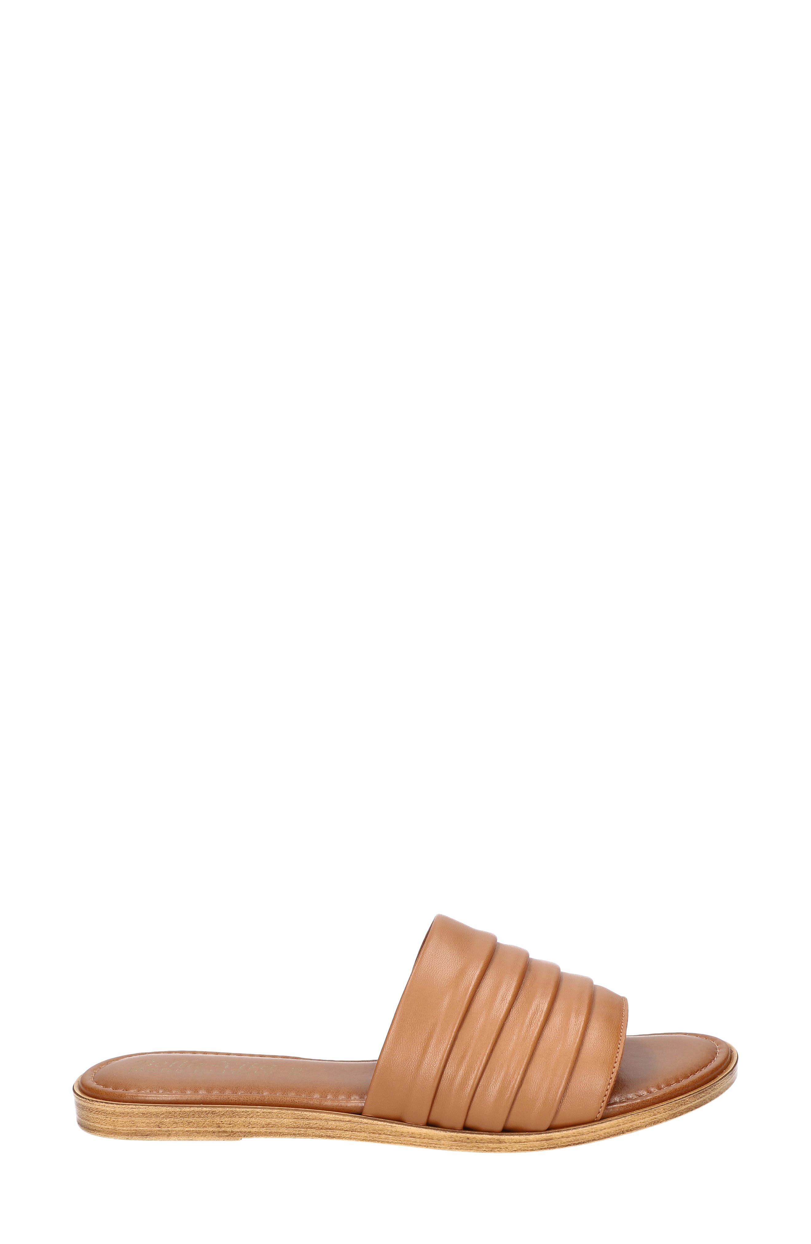 Rya-Italy Slide Sandal, Alternate, color, WHISKEY ITALIAN LEATHER