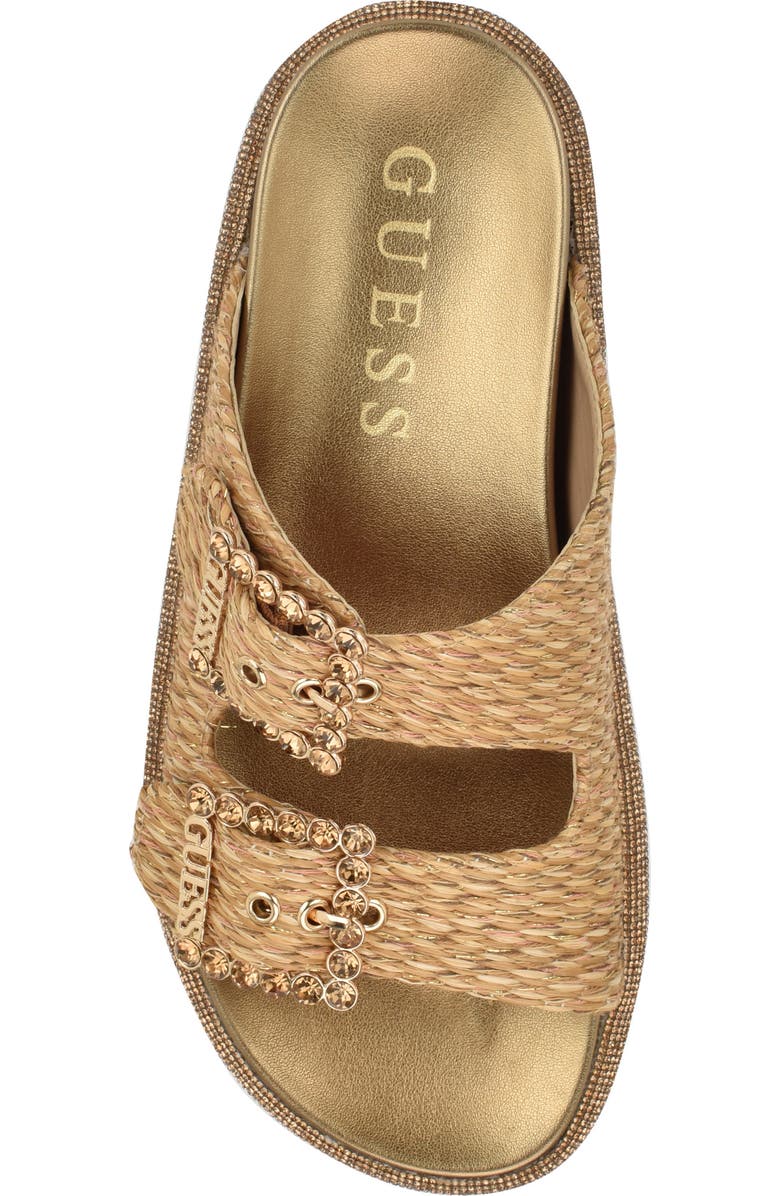 GUESS Funzy Slide Sandal, Alternate, color, Light Natural
