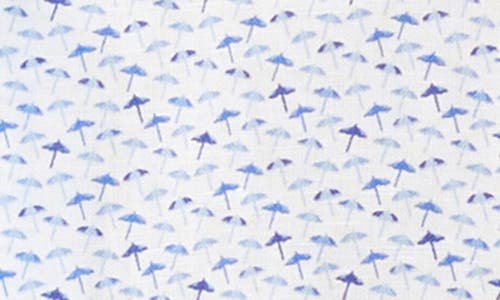 David Donahue Print Short Sleeve Sport Shirt In Blue