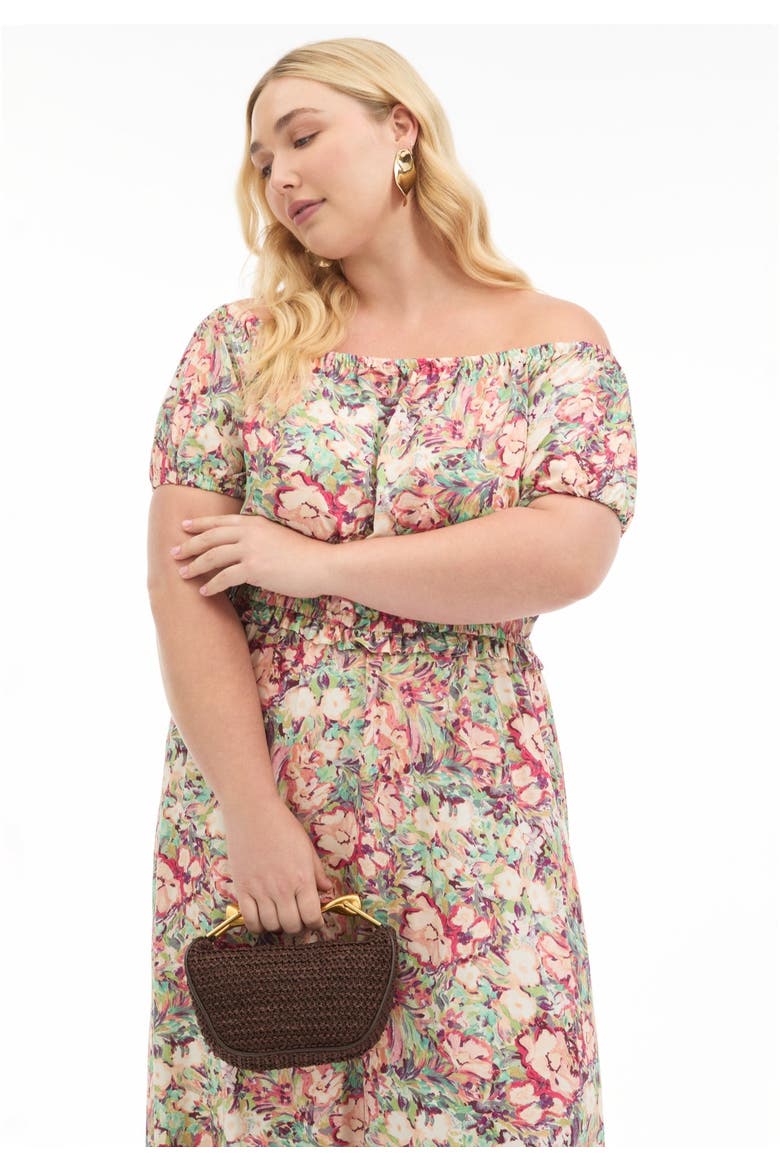 Off-The-Shoulder Maxi Dress, Alternate, color, FLORAL BLUR
