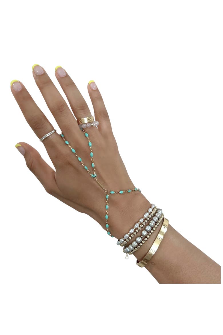 Tutsi Enamel 14k Gold Filled Hand Chain, Alternate, color, GOLD