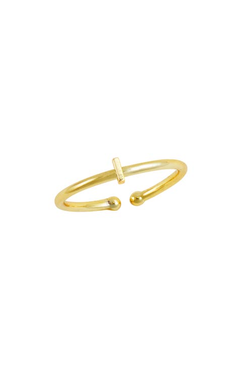 18K Yellow Gold Plated Initial Ring