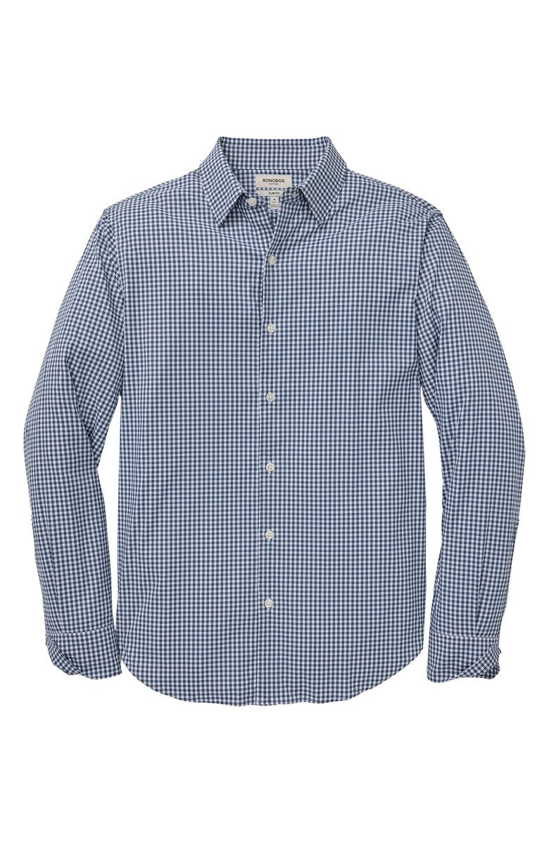 Bonobos Tech Gingham Check Performance Button-Up Shirt, Alternate, color,
