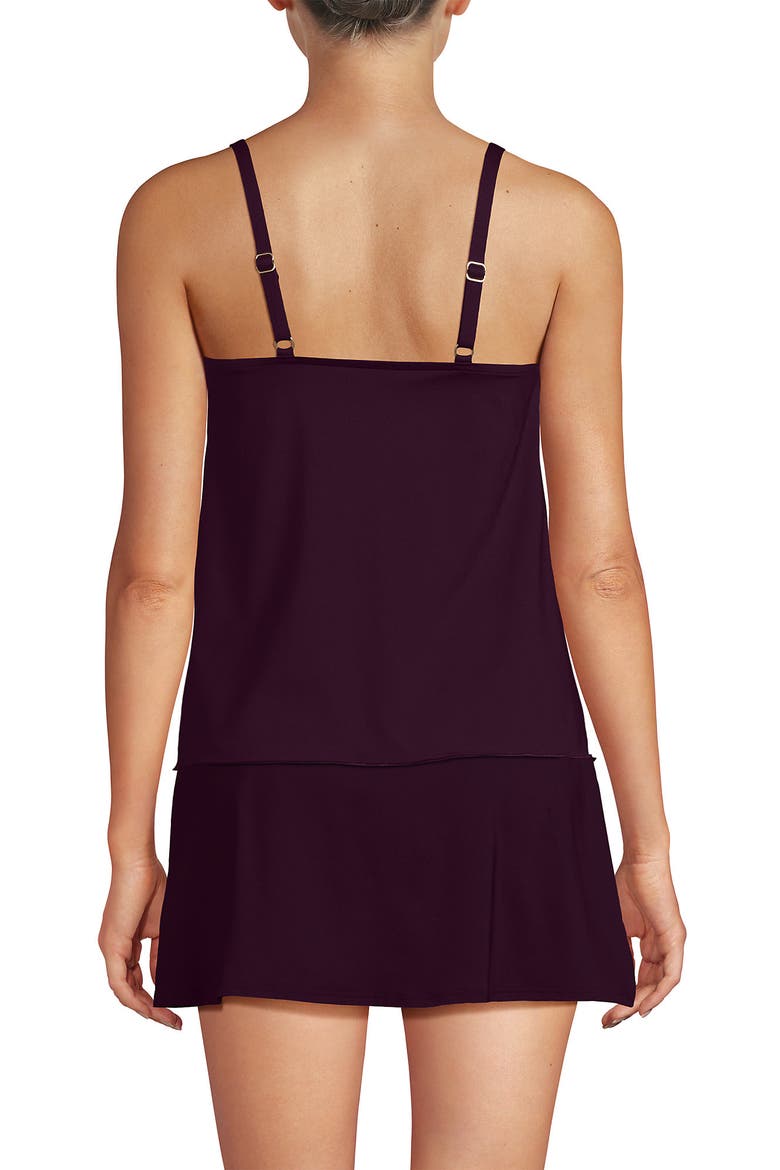 DDD-Cup Tulip Hem Tankini Top, Alternate, color, Dark Wine