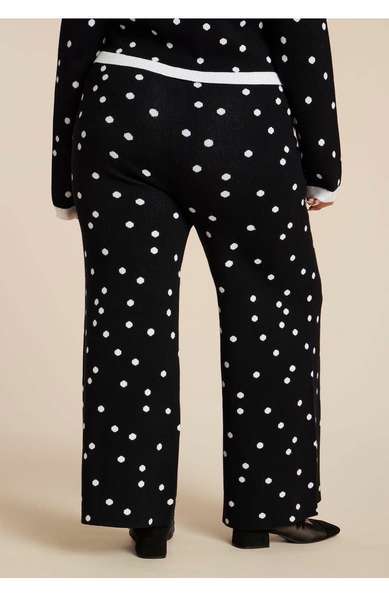 ELOQUII Polka Dot Intarsia Pant, Alternate, color, Twin Dots Black