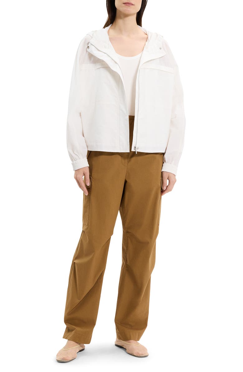 Theory Gathered Back Hooded Jacket, Alternate, color, 