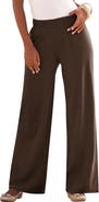 Roaman's Plus Size Pull On Wide Leg Soft Knit Pant