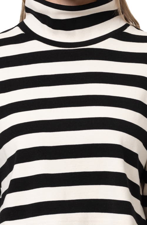 Mavi Jeans Stripe Jersey Crop Top In Black Stripe