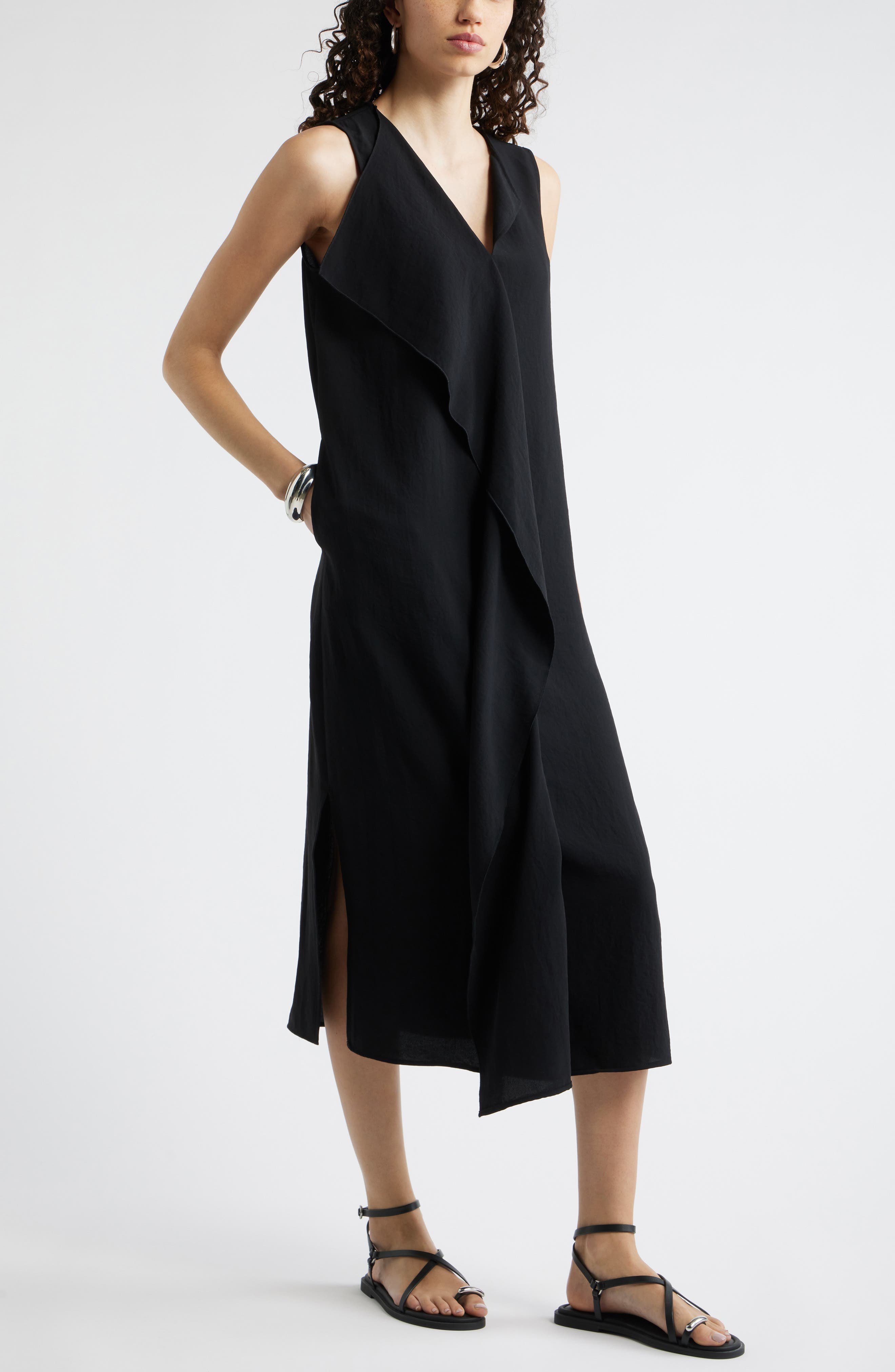 Ruffle Front Sleeveless Dress