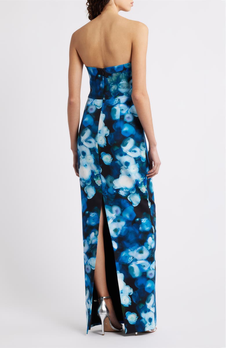 Black Halo Leonora Strapless Gown, Alternate, color, Cerulean Corsage