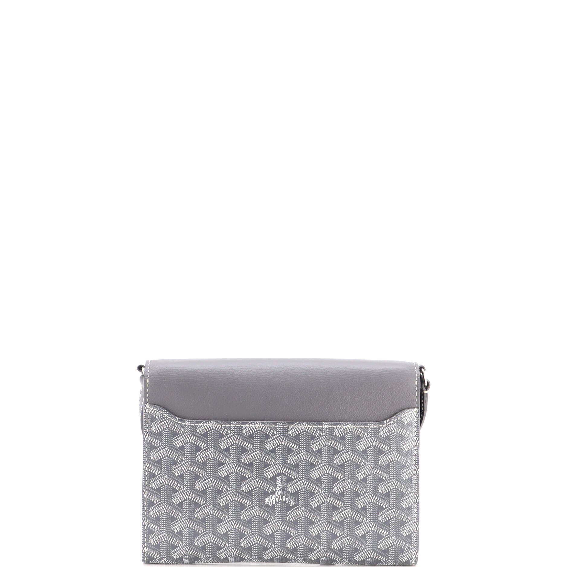Chypre Wallet on Strap Coated Canvas with Leather, Alternate, color, Grey