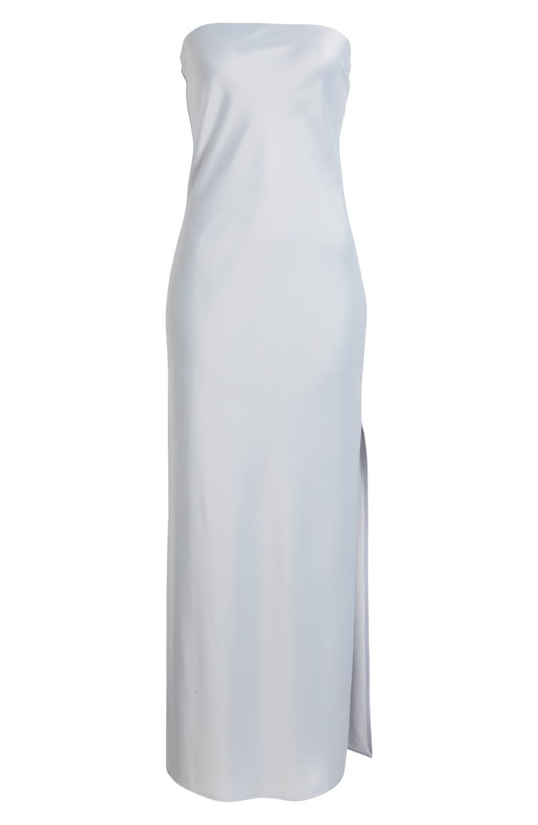 WAYF Odelle Strapless Satin Maxi Dress, Alternate, color, Powder Blue