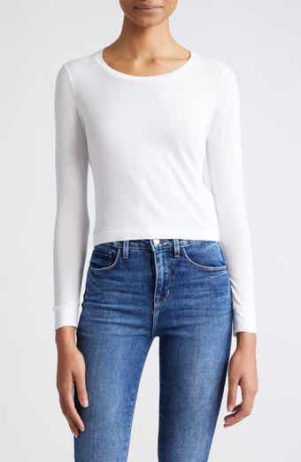 L'AGENCE Benny Crewneck Crop T-Shirt