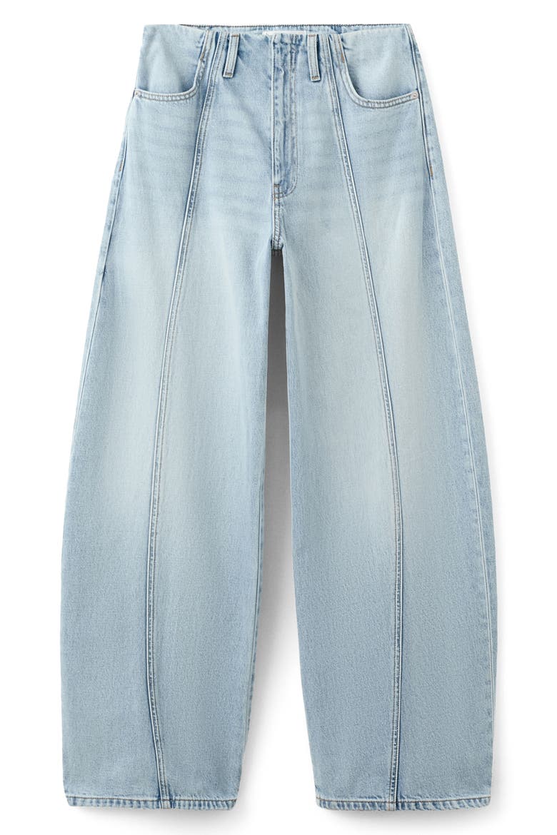 Seamed Balloon Jeans, Alternate, color, MEDIUM BLUE