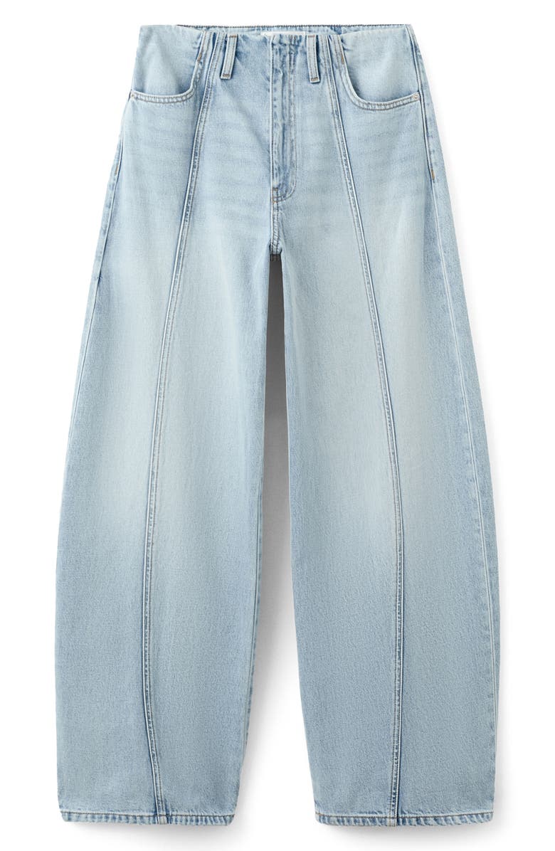 MANGO Seamed Balloon Jeans, Alternate, color, Medium Blue