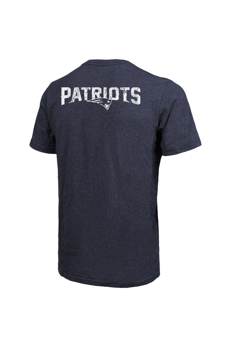 New England Patriots Majestic Threads Tri-Blend Pocket T-Shirt - Heathered Navy, Alternate, color, Navy