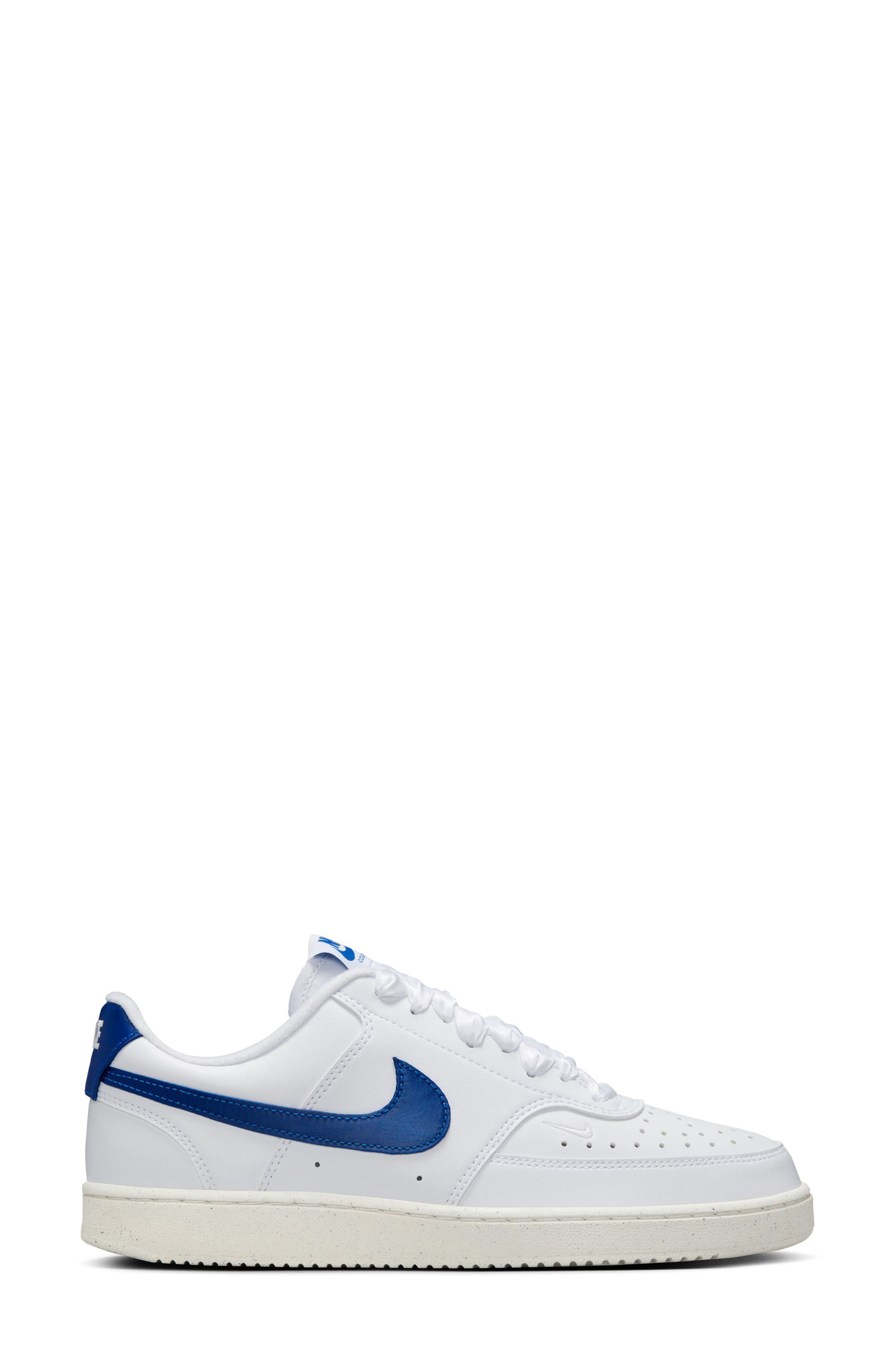 Nike Court Vision Low Sneaker, Alternate, color, White/ Royal/ Sail