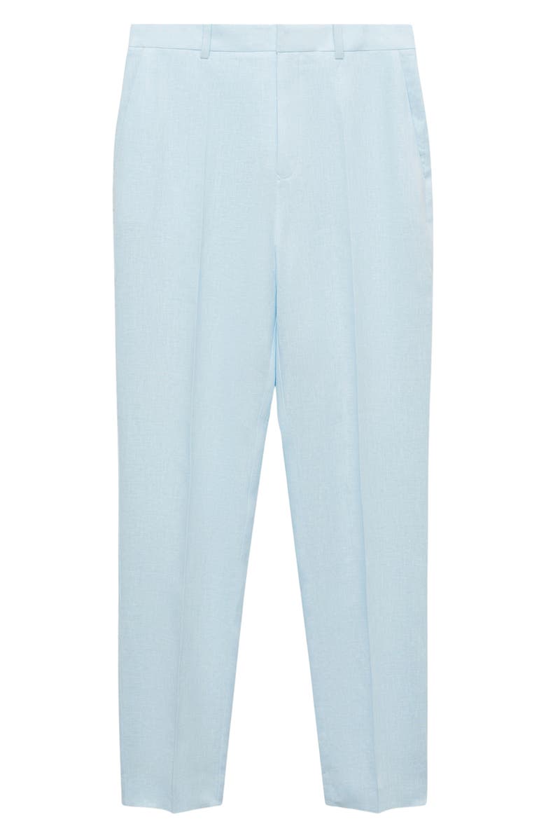MANGO Boreli Linen Pants, Alternate, color, Sky Blue