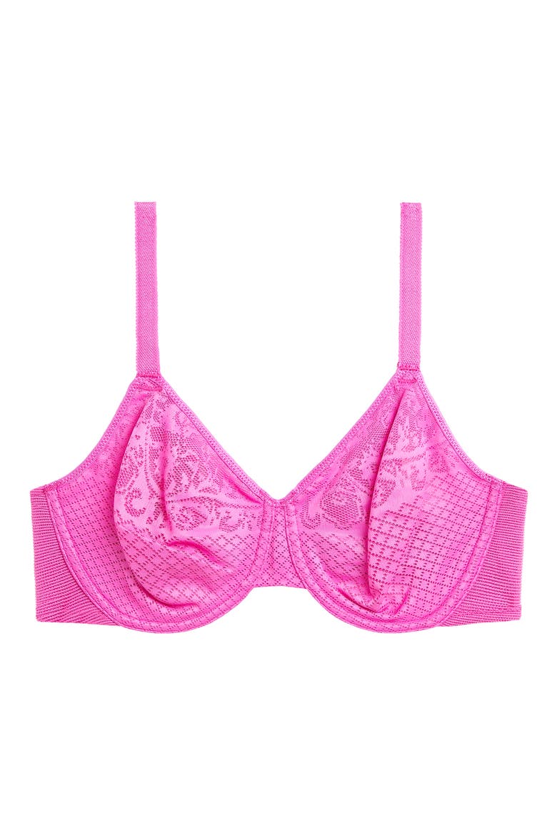 Visual Effects Underwire Minimizer Bra, Alternate, color, WILD AZALE