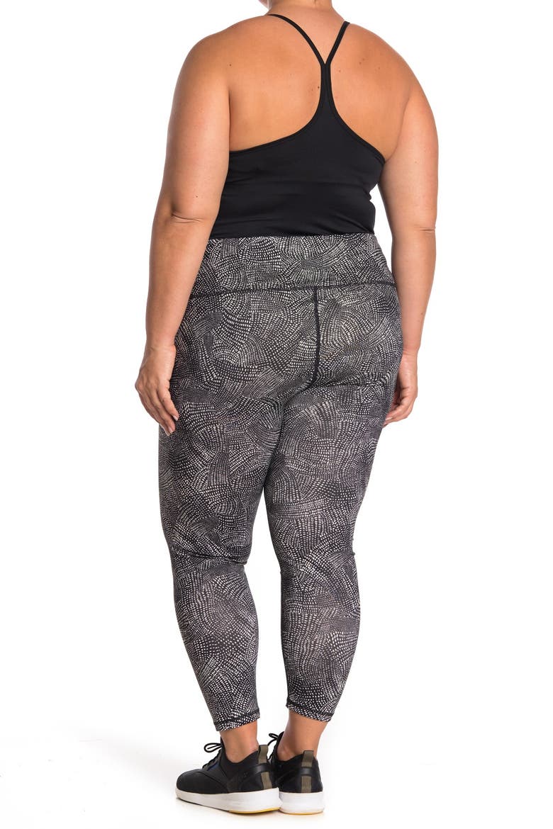 High Waist Daily 7/8 Leggings, Alternate, color, BLACK DOT TUNNEL PRINT