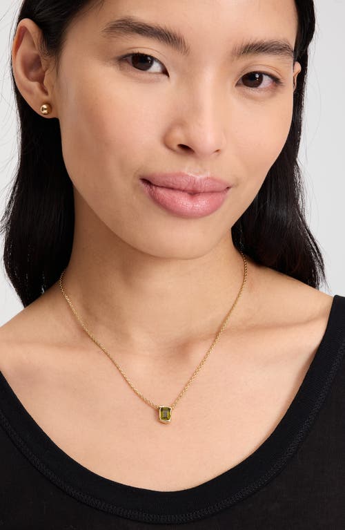 Kate Spade New York Molten Glass Pendant Necklace, 16-19 In Green/gold