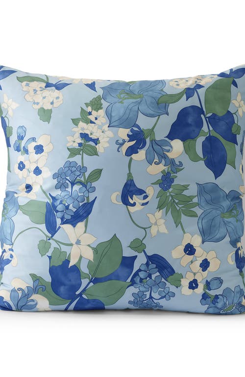 Lands' End 400 Thread Count Premium Supima Cotton No Iron Sateen Pillow Sham In Serene Blue Lilies