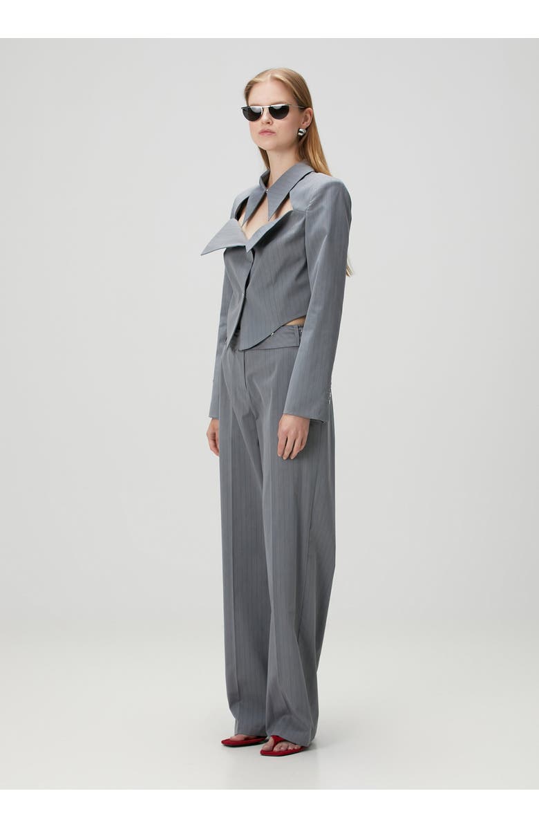 PCFG Woven Striped Shirt With Metal Button, Alternate, color, Grey