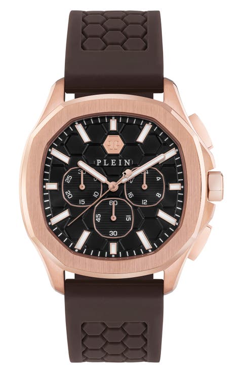 Spectre Chronograph Silicone Strap Watch, 44mm