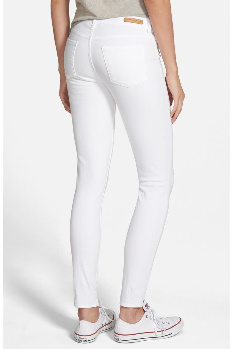 'Sarah' Distressed Skinny Jeans, Alternate, color, WHITEOUT