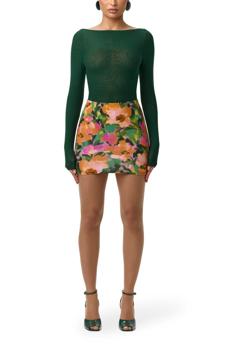 Naked Wardrobe Mesh Bodysuit, Alternate, color, Pine Green