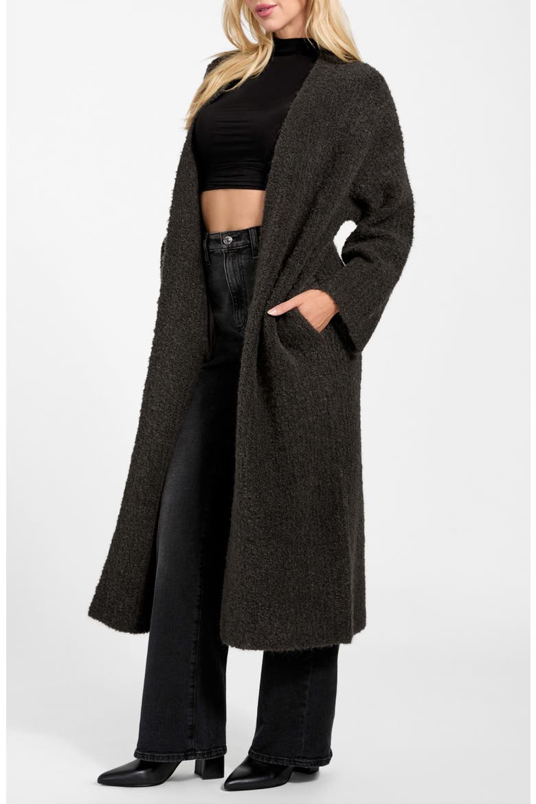 Beniko Bouclé Longline Cardigan, Alternate, color, MEDIUM BROWN