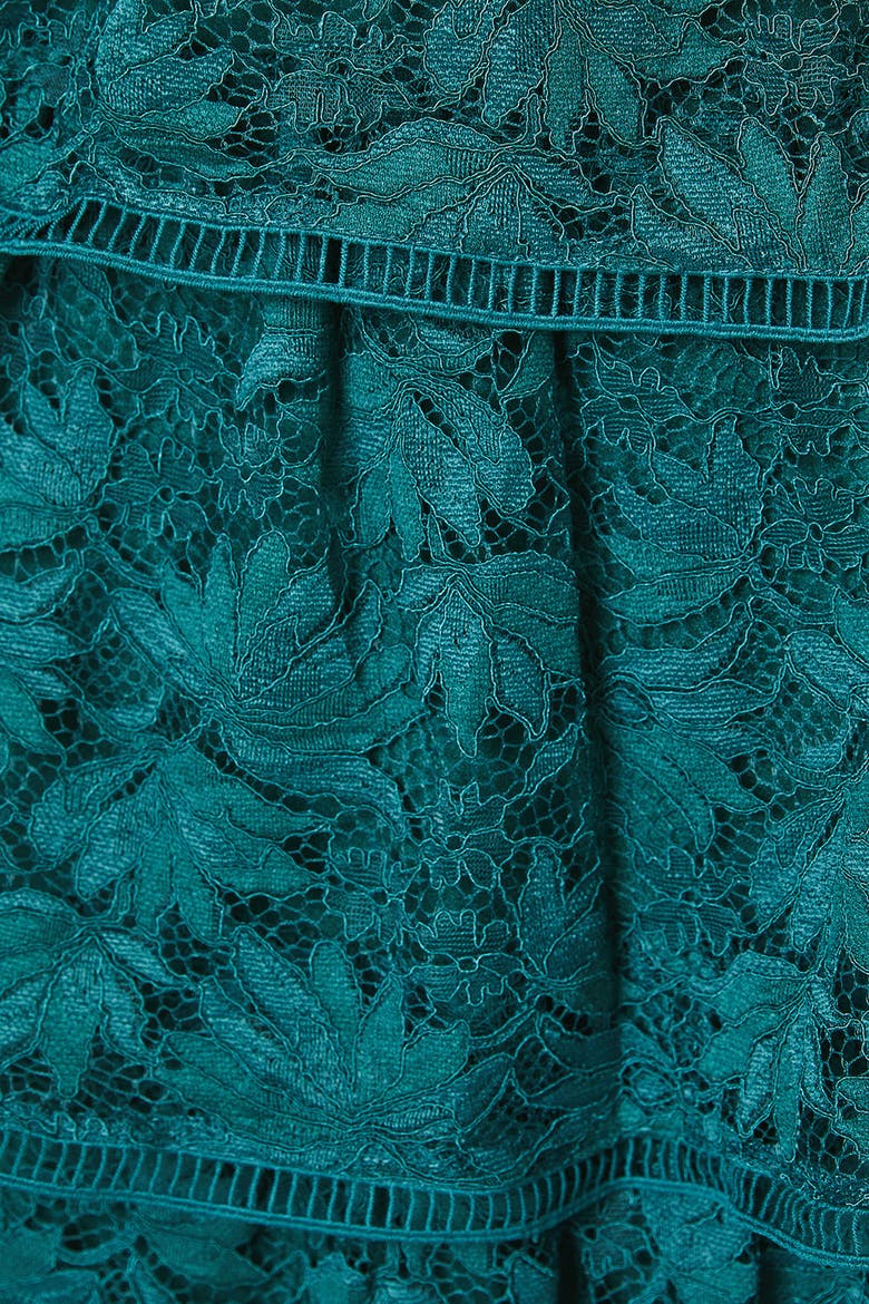 Petite Tiered Lace Dress, Alternate, color, Dark Green