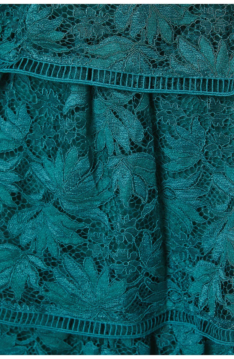 Coast Petite Tiered Lace Dress, Alternate, color, Dark Green