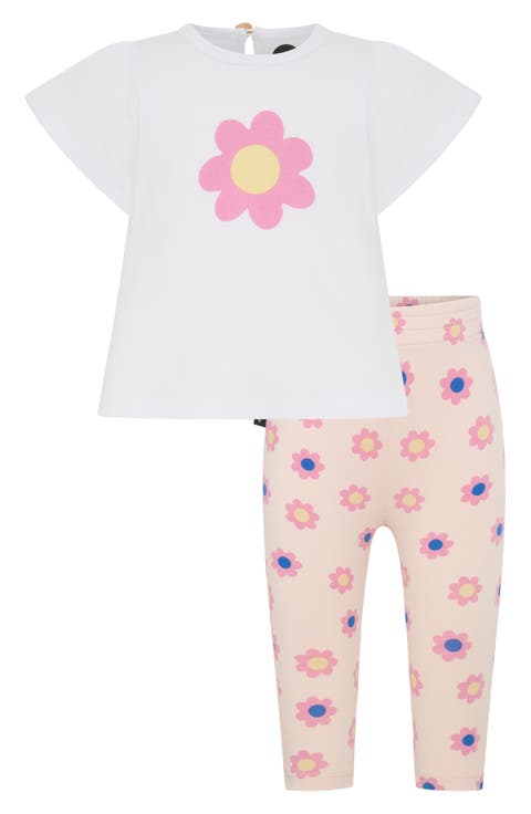 Flower Graphic T-Shirt & Leggings Set (Baby)