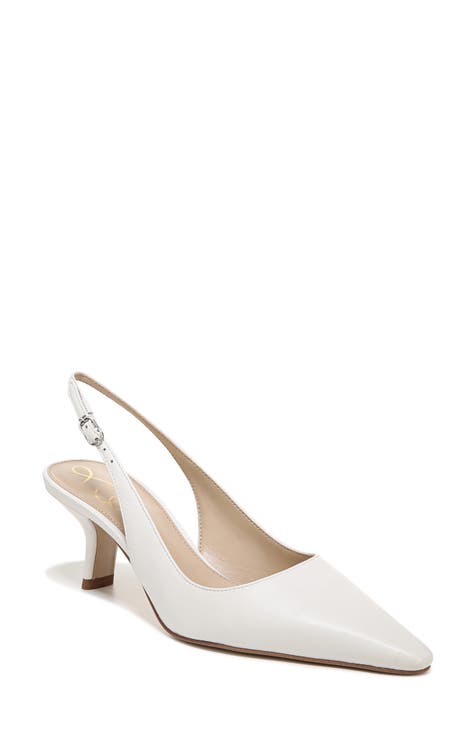 Leather white pumps on sale