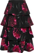 City Chic Bianka Floral Print Ruffle Skirt