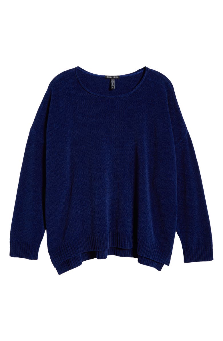 Eileen Fisher Organic Cotton Chenille Sweater, Alternate, color, Infinity