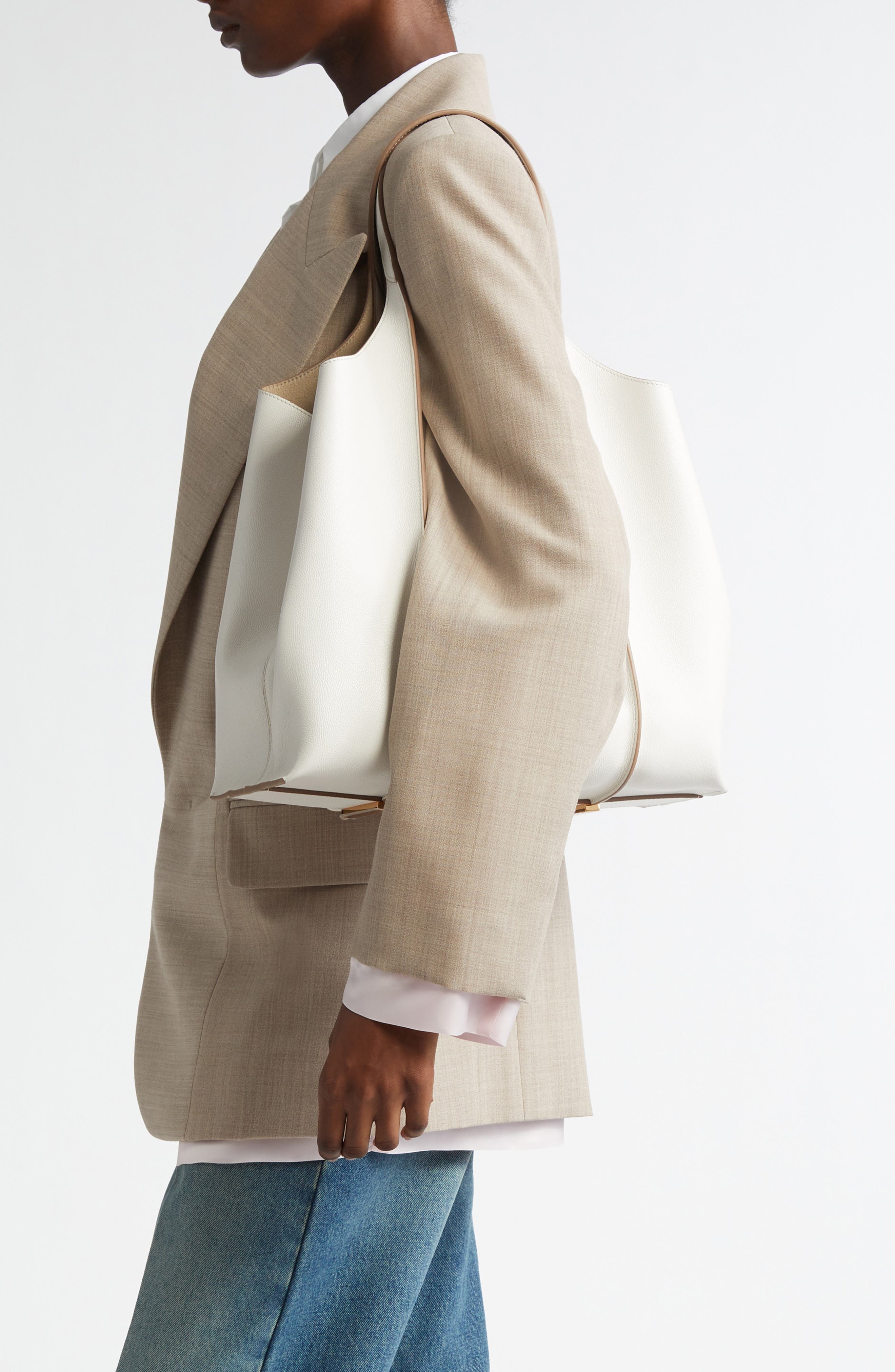 Medium Shopping Tote, Alternate, color, BIANCO CALCE