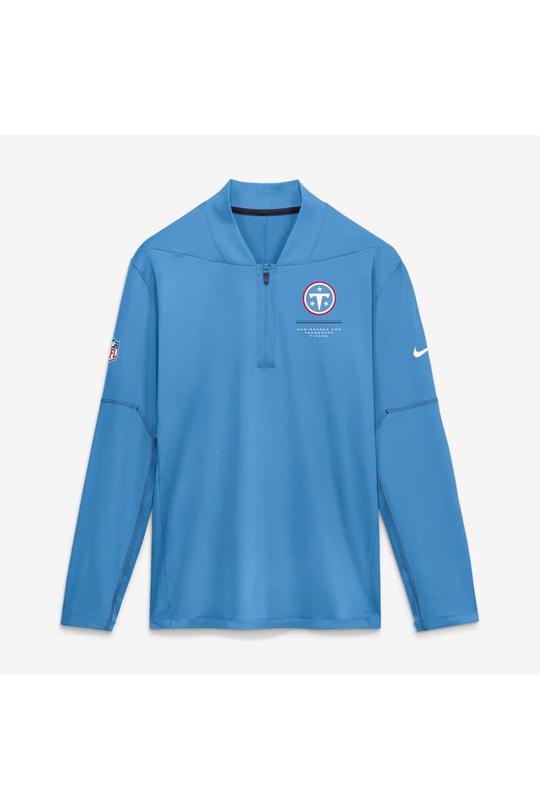 Men's Nike Light Blue Tennessee Titans Sideline Logo Glory Midweight Dri-FIT Half-Zip Pullover, Main, color, Light Blue