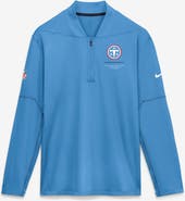 Nike Men's Nike Light Blue Tennessee Titans Sideline Logo Glory Midweight Dri-FIT Half-Zip Pullover