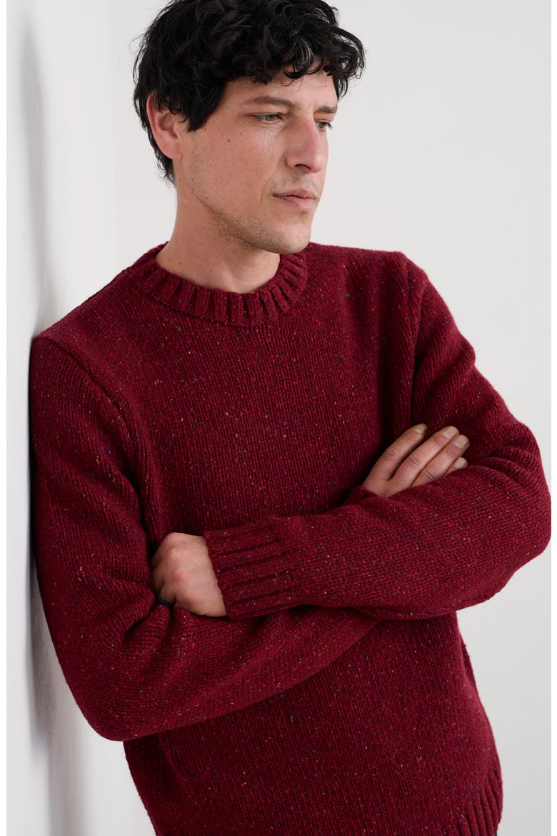 Bizen Neppy Wool Blend Crewneck Sweater, Alternate, color, CONKER