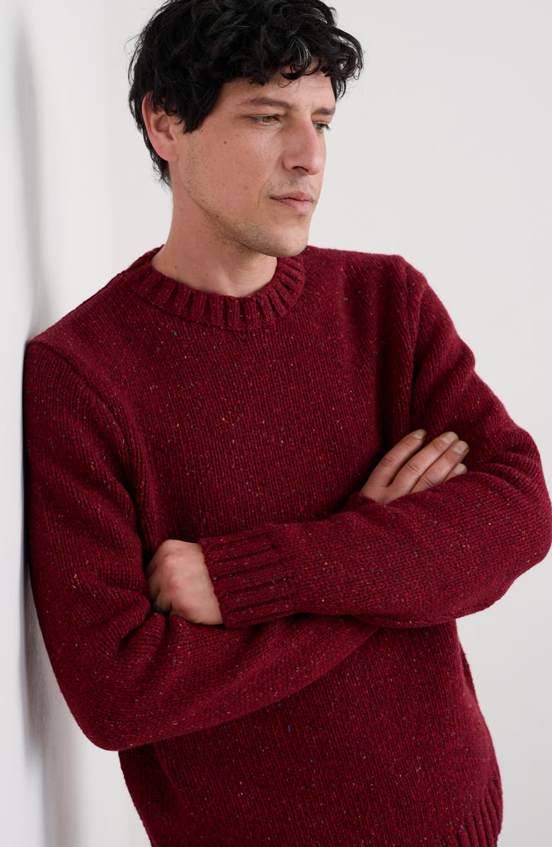 Seasalt Cornwall Bizen Neppy Wool Blend Crewneck Sweater, Alternate, color, Conker