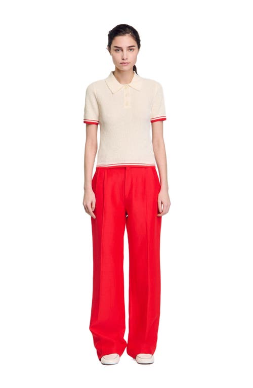 Sandro Polo-neck Sweater In Ecru